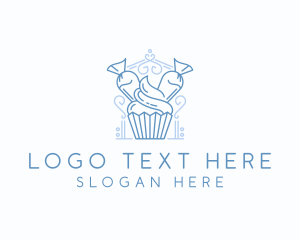 Baker - Bake Cupcake Icing logo design