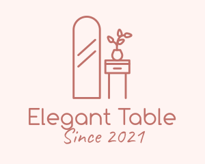 Table - Minimalist Mirror Table logo design