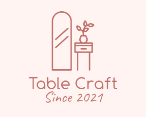 Table - Minimalist Mirror Table logo design