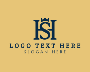 Letter Hs - Royalty Crown Letter HS logo design