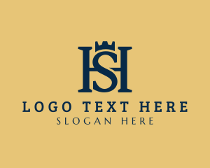 Stock Broker - Royalty Crown Letter HS logo design