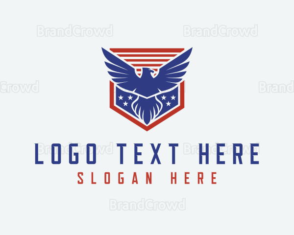Eagle Wings Star Shield Logo