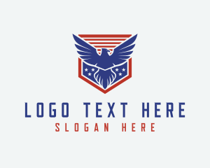 American - Eagle Wings Star Shield logo design