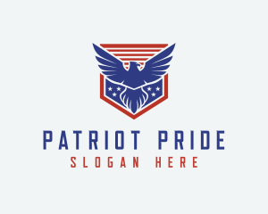 Stars And Stripes - Eagle Wings Star Shield logo design