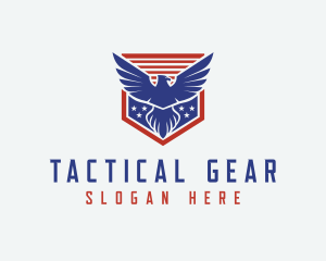 Patriotic - Eagle Wings Star Shield logo design