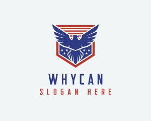 Patriotic - Eagle Wings Star Shield logo design
