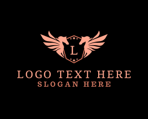 Exclusive - Fashion Pegasus Shield logo design