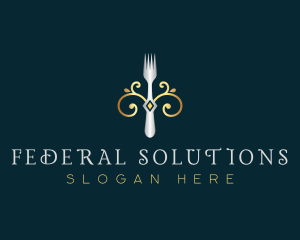 Fork Restaurant Cuisine logo design