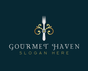 Fork Restaurant Cuisine logo design