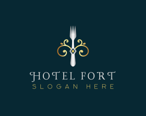 Fork Restaurant Cuisine logo design