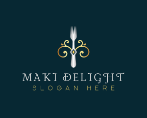 Fork Restaurant Cuisine logo design