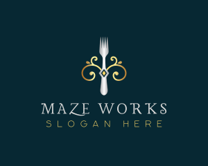 Fork Restaurant Cuisine logo design