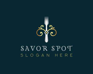 Fork Restaurant Cuisine logo design