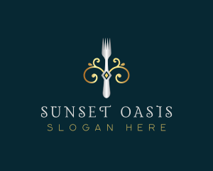 Fork Restaurant Cuisine logo design