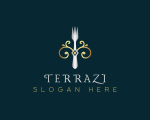 Fork Restaurant Cuisine logo design