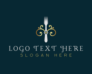 Fast Food - Fork Restaurant Cuisine logo design