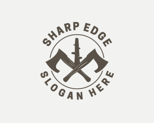 Lumberjack Axe Carpentry logo design