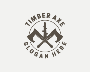 Lumberjack Axe Carpentry logo design