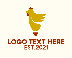 Gallic Rooster - Chicken Light Bulb logo design