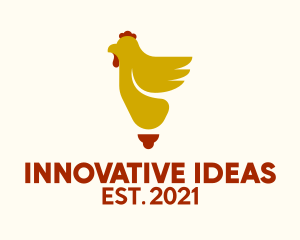 Chicken Light Bulb  logo design