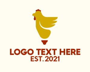 Rooster - Chicken Light Bulb logo design