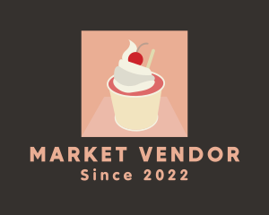 Vendor - Cherry Ice Cream Dessert logo design