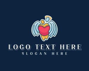 Heart - Angel Heart Hug logo design