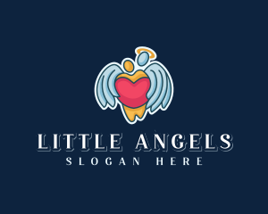 Angel Heart Hug logo design