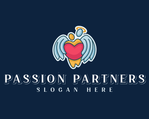 Angel Heart Hug logo design