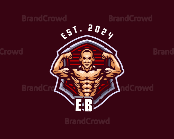 Bodybuilder Hunk Man Logo