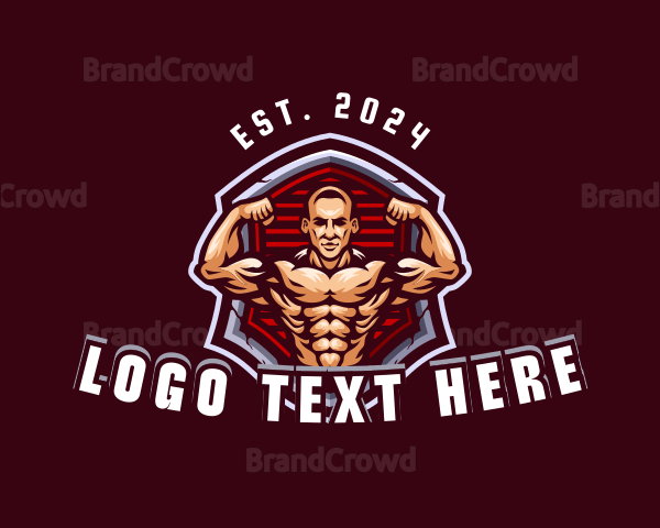 Bodybuilder Hunk Man Logo