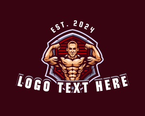 Strong - Bodybuilder Hunk Man logo design