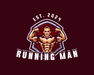 Bodybuilder Hunk Man Logo