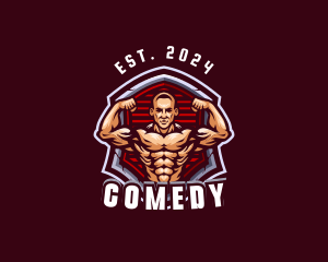 Bodybuilder Hunk Man Logo