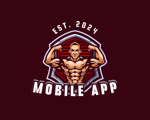 Bodybuilder Hunk Man Logo