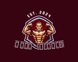 Fit - Bodybuilder Hunk Man logo design