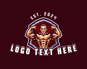 Bodybuilder Hunk Man Logo