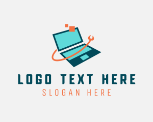 Online - Laptop Computer Technology logo design