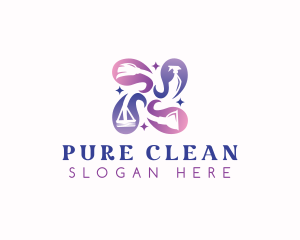 Housekeeper Sanitary Cleaning logo design