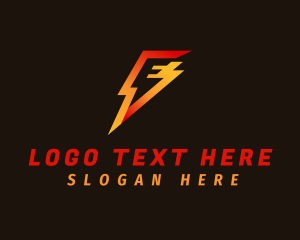 Gradient - Lightning Express Letter E logo design
