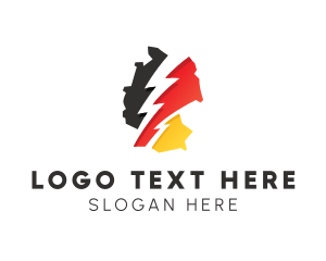 Politics - Germany Lightning Map logo design