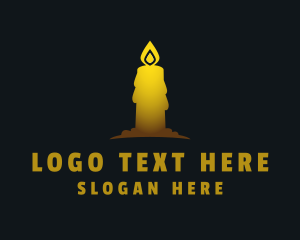 Candle - Yellow Halloween Candlelight logo design