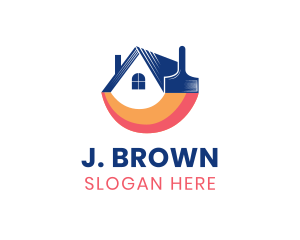 Home Maintenance - House Roof Paint logo design