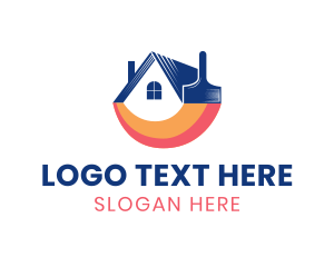 Home Renovation - House Roof Paint logo design