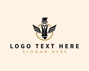 Suit - Gentleman Barbershop Grooming logo design