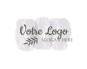 Watercolor - Leaf Watercolor Texture Wordmark logo design