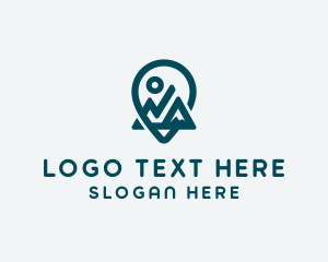 Locator - Mountain Travel Location logo design