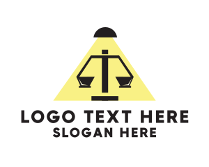 Judge - Justice Scale Lamp logo design
