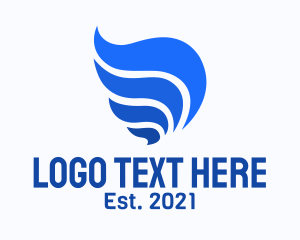 Tornado - Blue Water Waves logo design