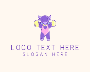 Workout - Fitness Bull Weightlifting logo design